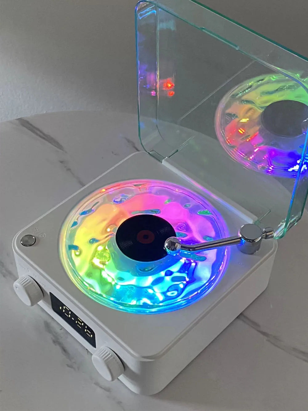 Mini Retro White Noise Bluetooth Speaker Portable Vintage Sleep Aid Bluetooth Speaker Subwoofer with RGB Light Support TF Card