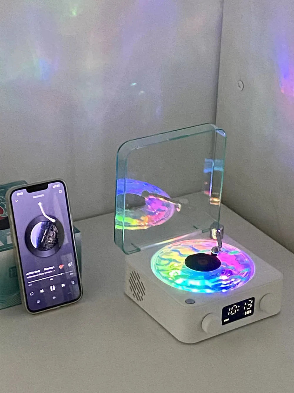Mini Retro White Noise Bluetooth Speaker Portable Vintage Sleep Aid Bluetooth Speaker Subwoofer with RGB Light Support TF Card
