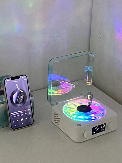 Mini Retro White Noise Bluetooth Speaker Portable Vintage Sleep Aid Bluetooth Speaker Subwoofer with RGB Light Support TF Card